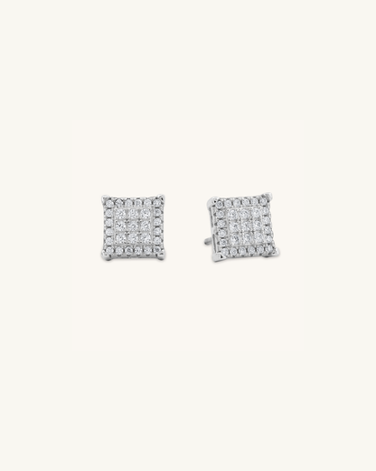 Sharp Square Moissanite Studs