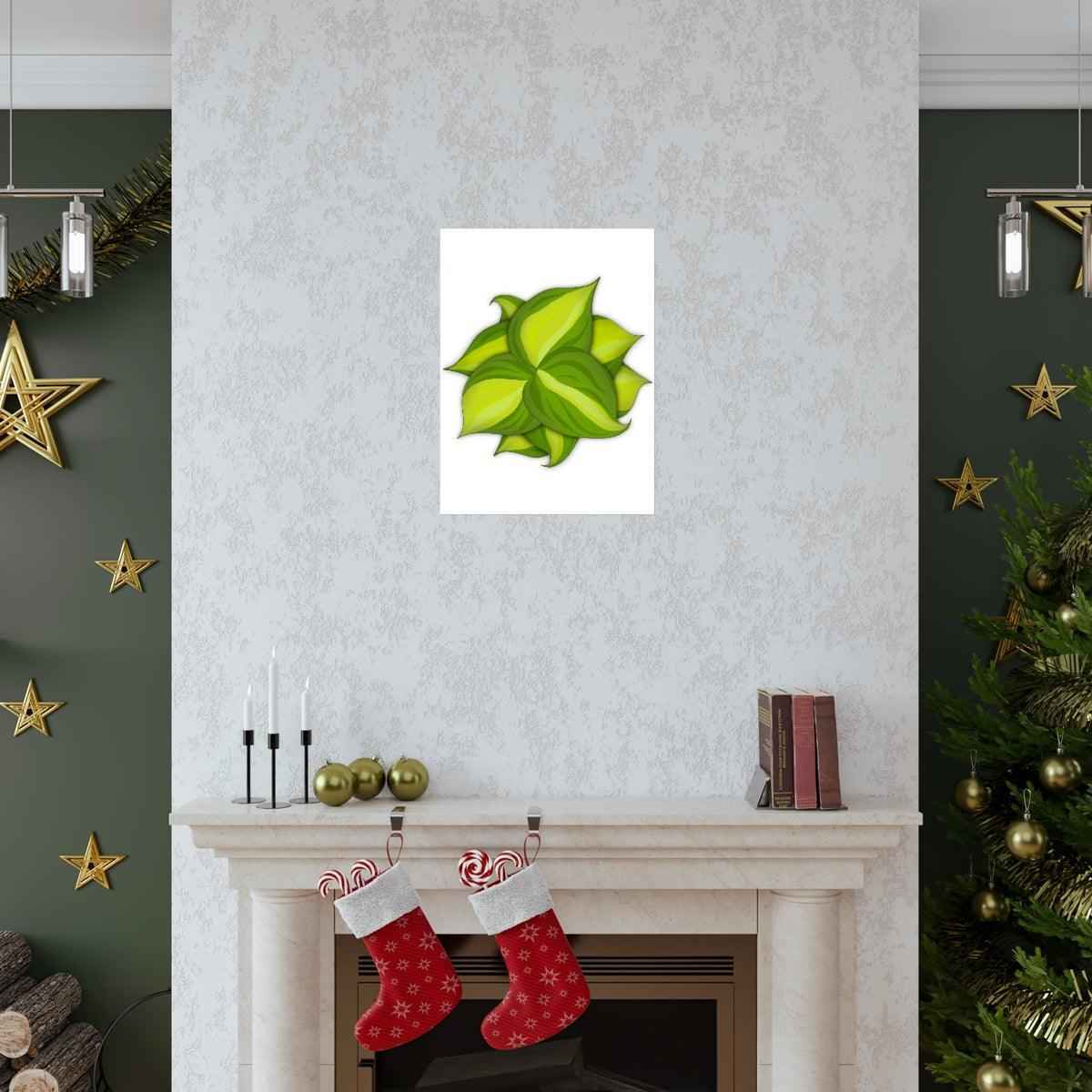 Philodendron Brasil Botanical Print – Unframed Wall Art