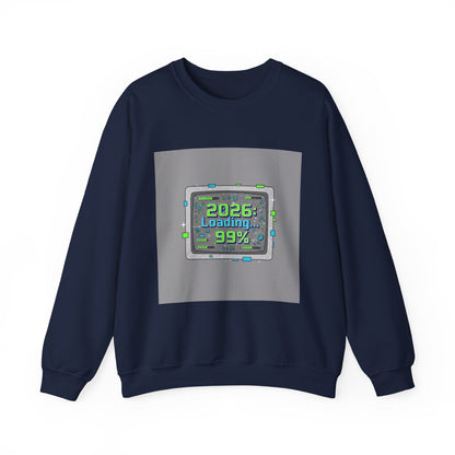 2026 Loading 99% Crewneck Sweatshirt | NYE countdown, retro system UI