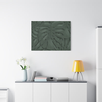 Deep Green Monstera Canvas Print – Botanical Wall Art