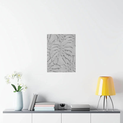 Soft Grey Monstera Botanical Print – Unframed Wall Art