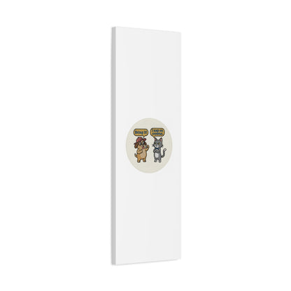Funny Cat vs Dog Canvas | Pet Rivalry Wall Art
