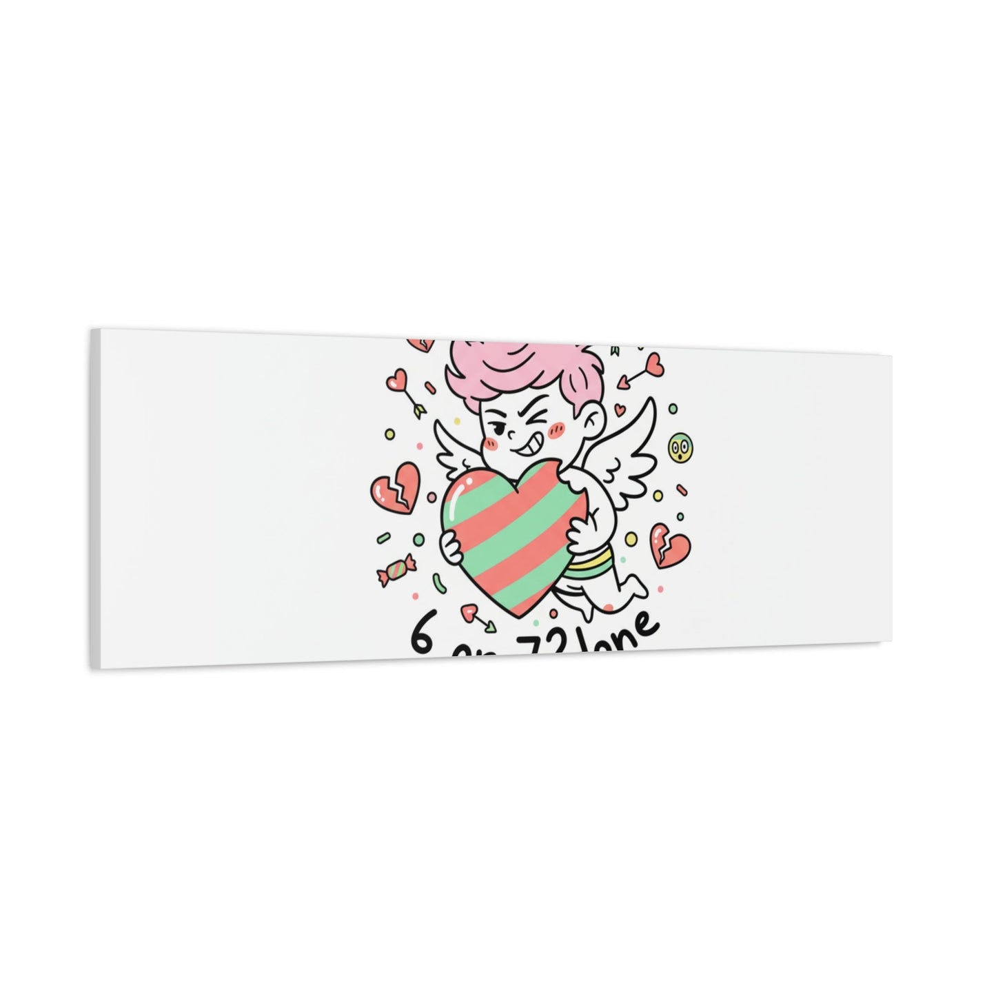 Weird Cupid heart illustration Canvas | Weird Valentine, quirky chaotic love