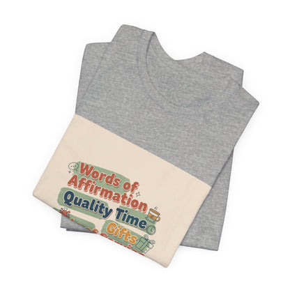 Love Languages Meme T-Shirt | acts of snacks, quiet love, relationship humor