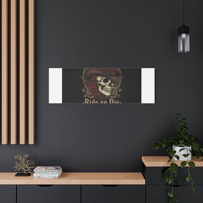 Ride or Die Skull Canvas | Western Skull Art, Gothic Americana