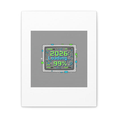 2026 Loading 99% Canvas | NYE countdown, retro system interface