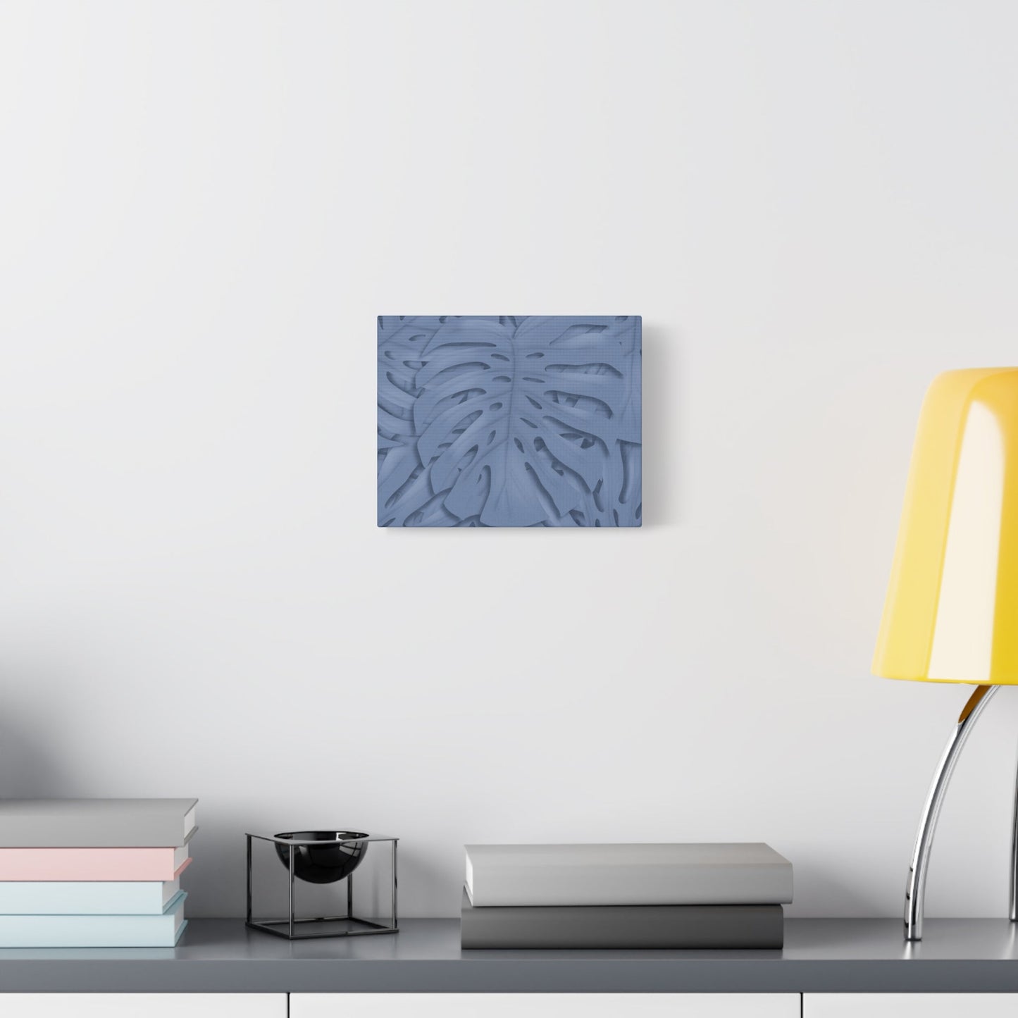 Blue Monstera Canvas Print – Botanical Wall Art