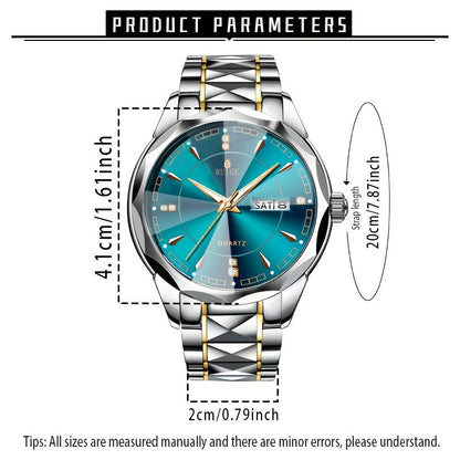 RUIGE Men's Watch Quartz Watch Luminous Stainless Steel Luxury Calendar Men's Chronograph Watch Timepiece Thanksgiving Day