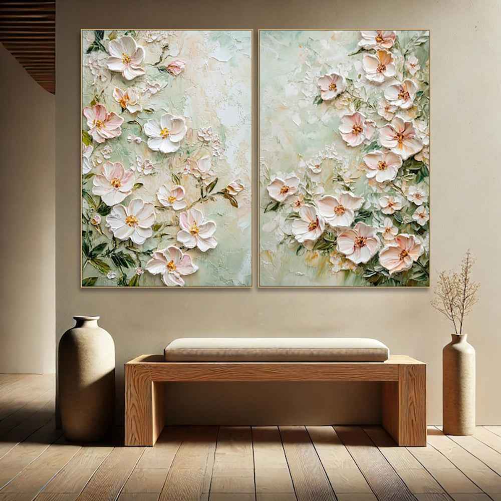 Handmade Oil Painting Canvas Wall Art Decoration 3D Texture Flowers Modern Abstract For Home Room Decor Internet Celebrity Style Rolled Frameless Unstretched Painting