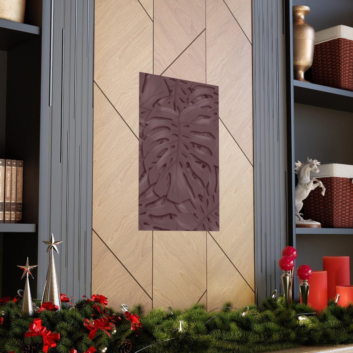 Merlot Monstera Botanical Print – Unframed Wall Art