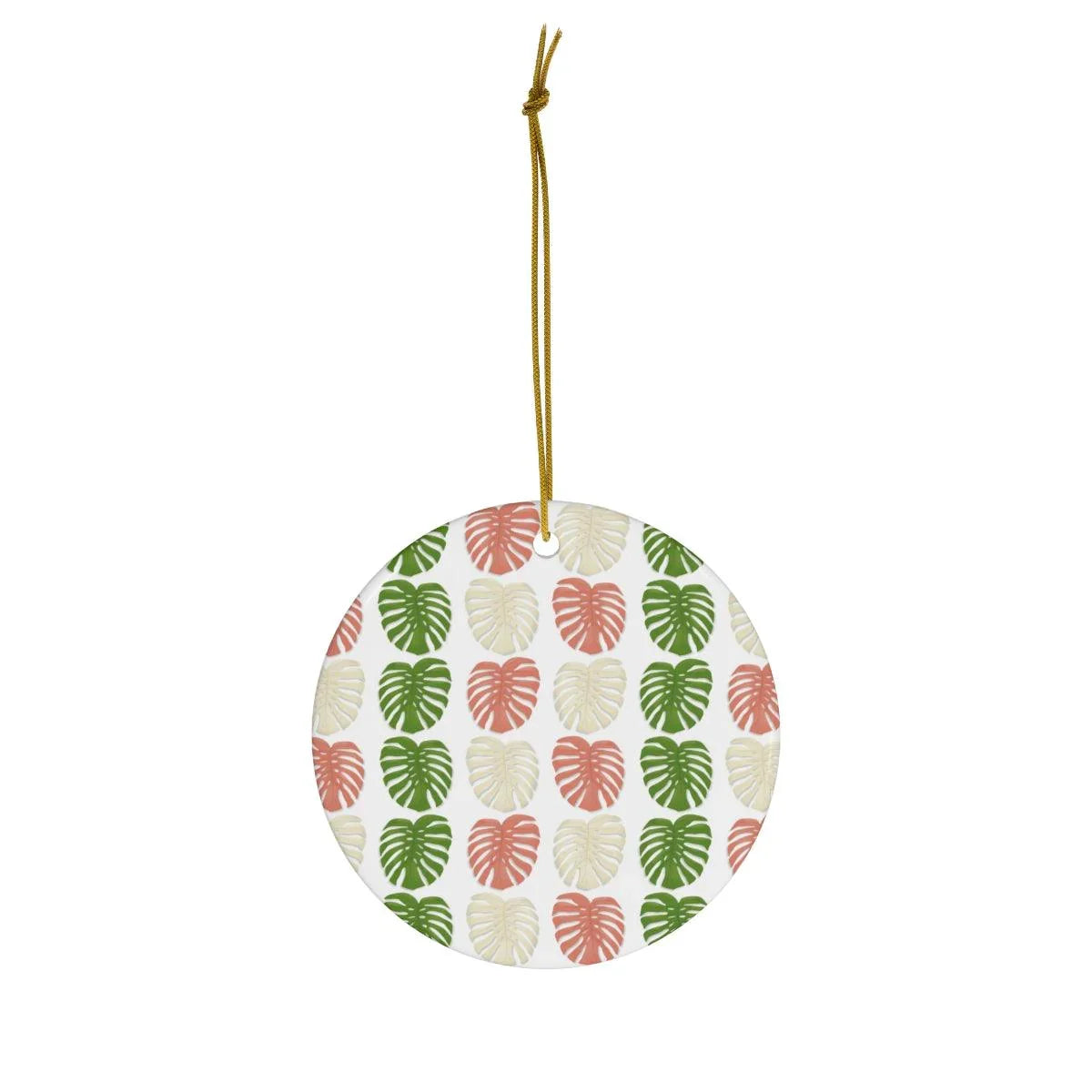 Monstera Pattern Ceramic Ornament