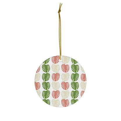 Monstera Pattern Ceramic Ornament