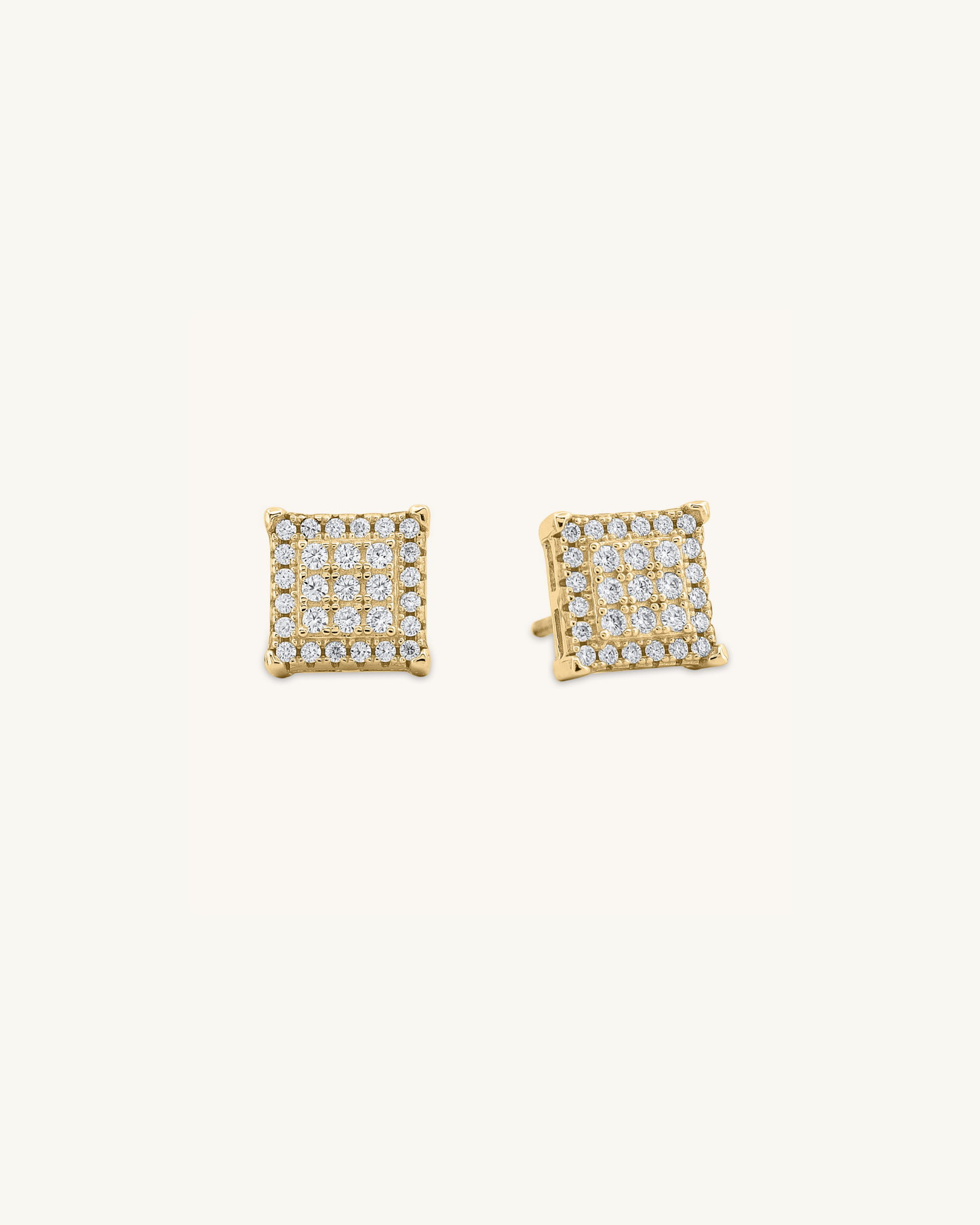Sharp Square Moissanite Studs