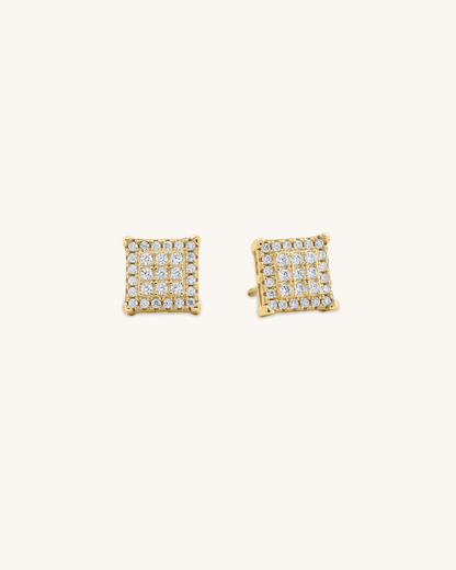 Sharp Square Moissanite Studs