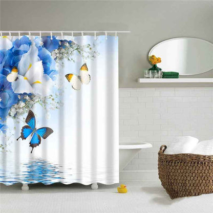 Nordic Fashionable Butterfly Shower Curtain Suit