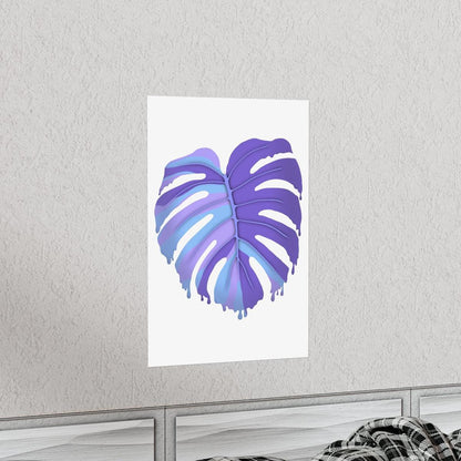 Purple Melting Monstera Botanical Print – Unframed Wall Art