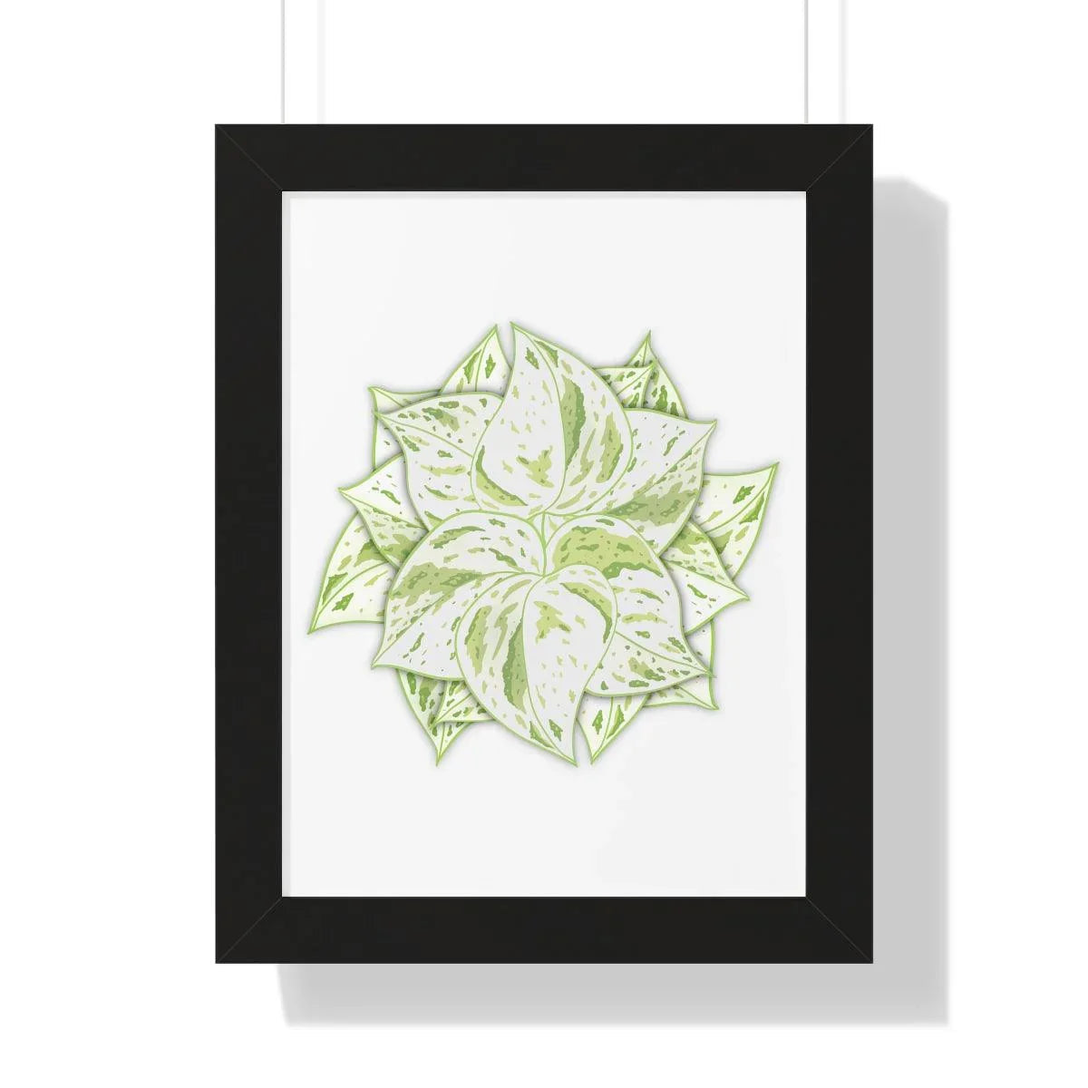 Snow Queen Pothos Framed Print – Botanical Wall Art