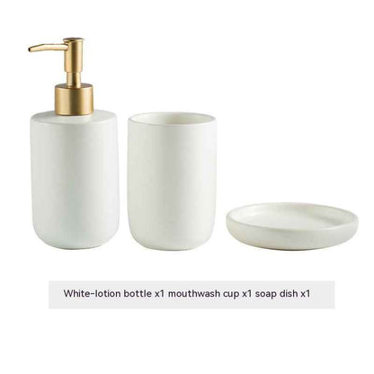 Solid Color Ceramic Bathroom Four-piece Set