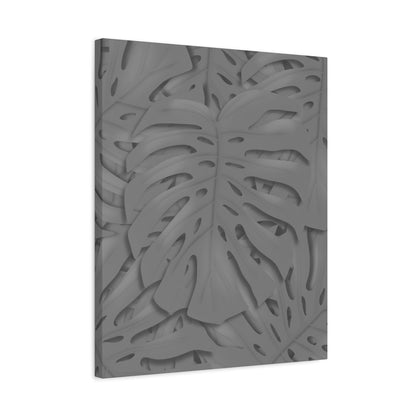 Grey Monstera Canvas Print – Botanical Wall Art