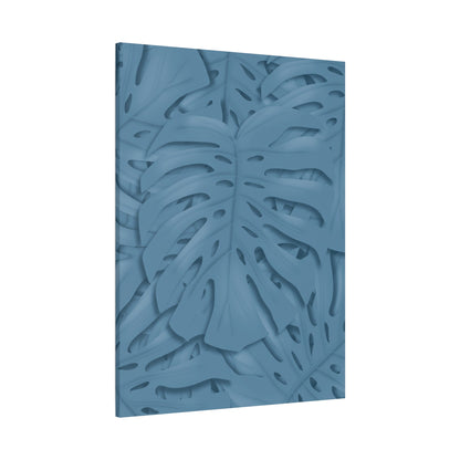 Cerulean Blue Monstera Canvas Print – Botanical Wall Art