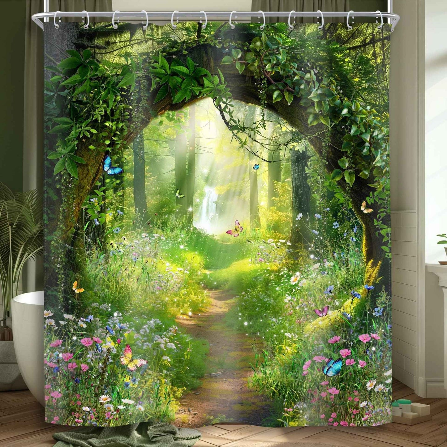 Shower Curtain Digital Printing Bathroom Waterproof Mildew-proof Partition Curtain