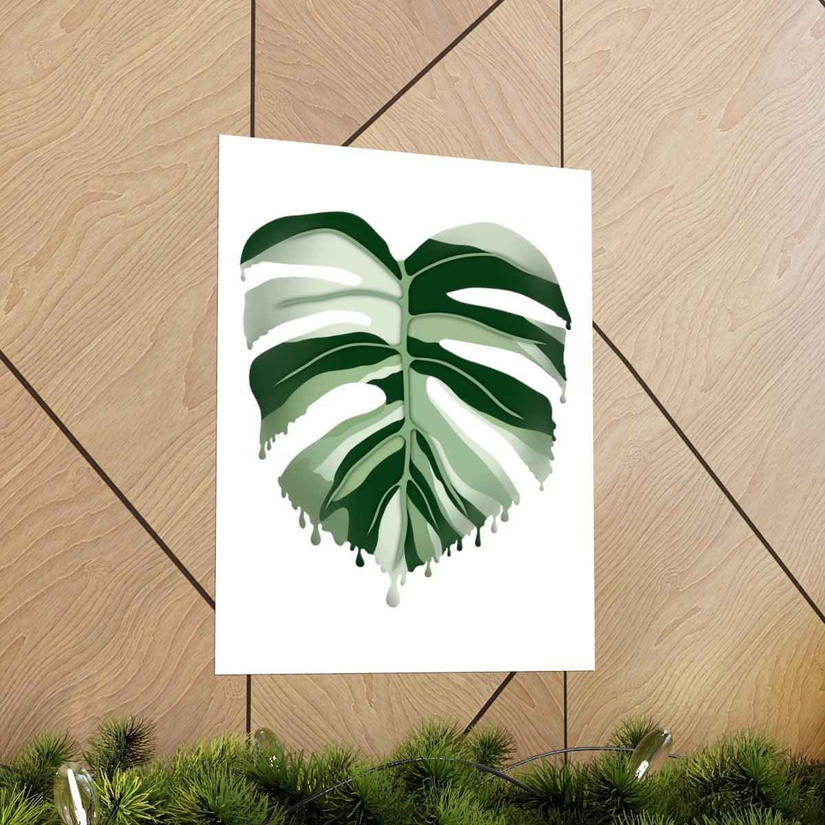 Melting Monstera Albo Botanical Print – Unframed Wall Art