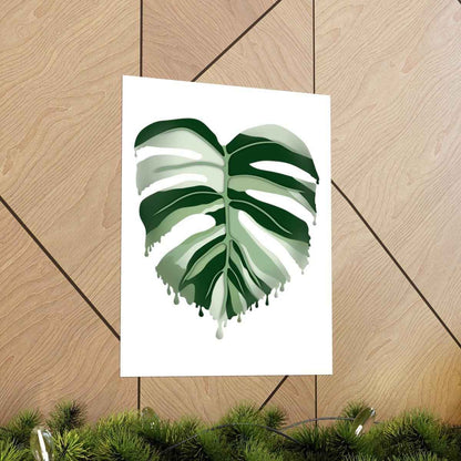 Melting Monstera Albo Botanical Print – Unframed Wall Art