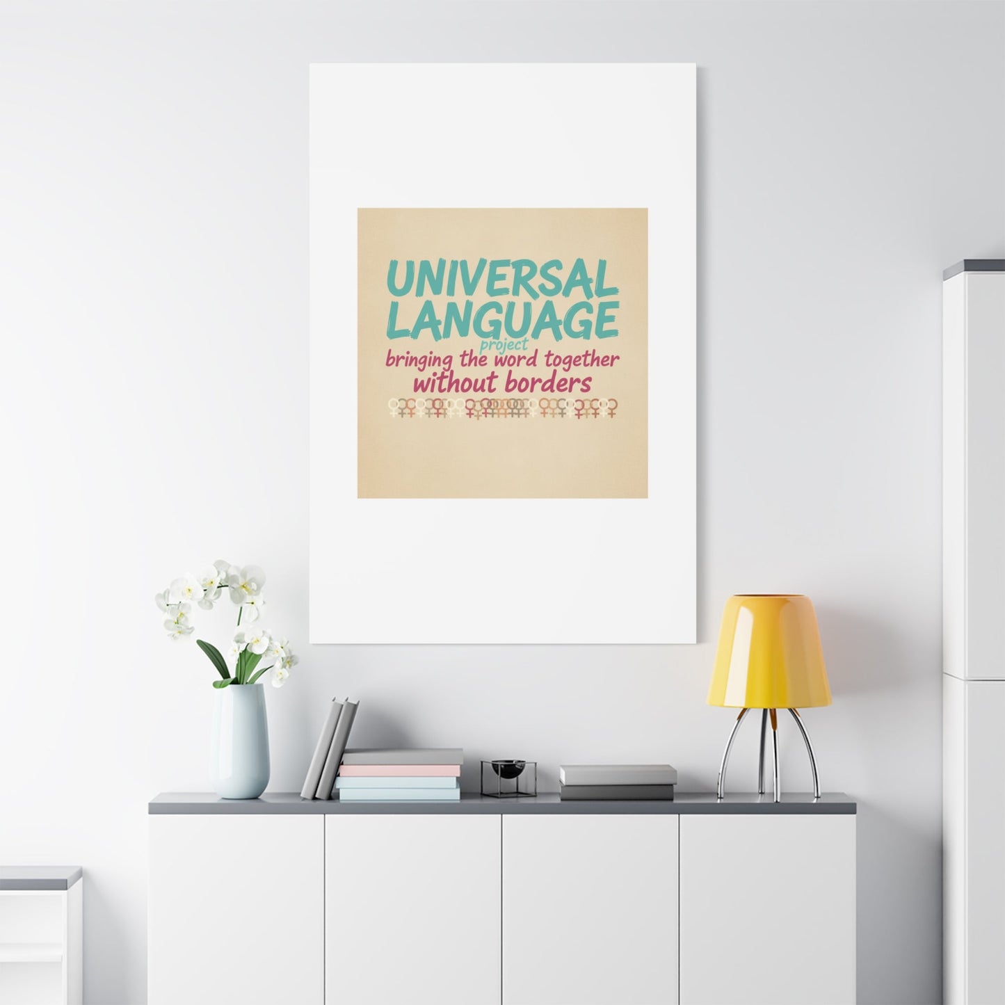 Universal Language Canvas | empowerment slogan, equality wall art