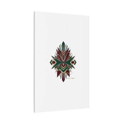 Art Deco geometric brass print Canvas | Neo-Deco chrome & gold fan motif