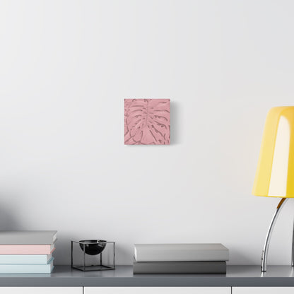 Soft Pink Monstera Canvas Print – Botanical Wall Art