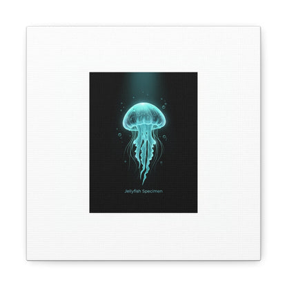 Bioluminescent Jellyfish Art Canvas | Deep Sea Aesthetic, Neon Glow
