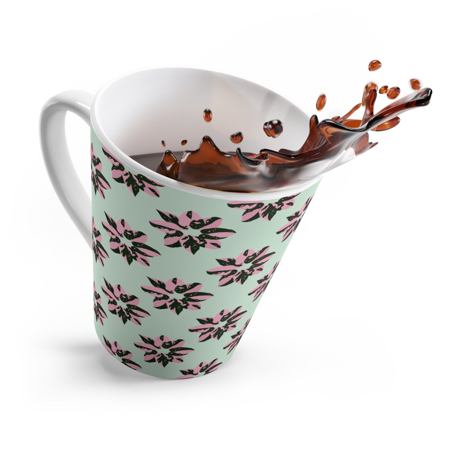 Pink Princess Philodendron Pattern Ceramic Mug 12 oz