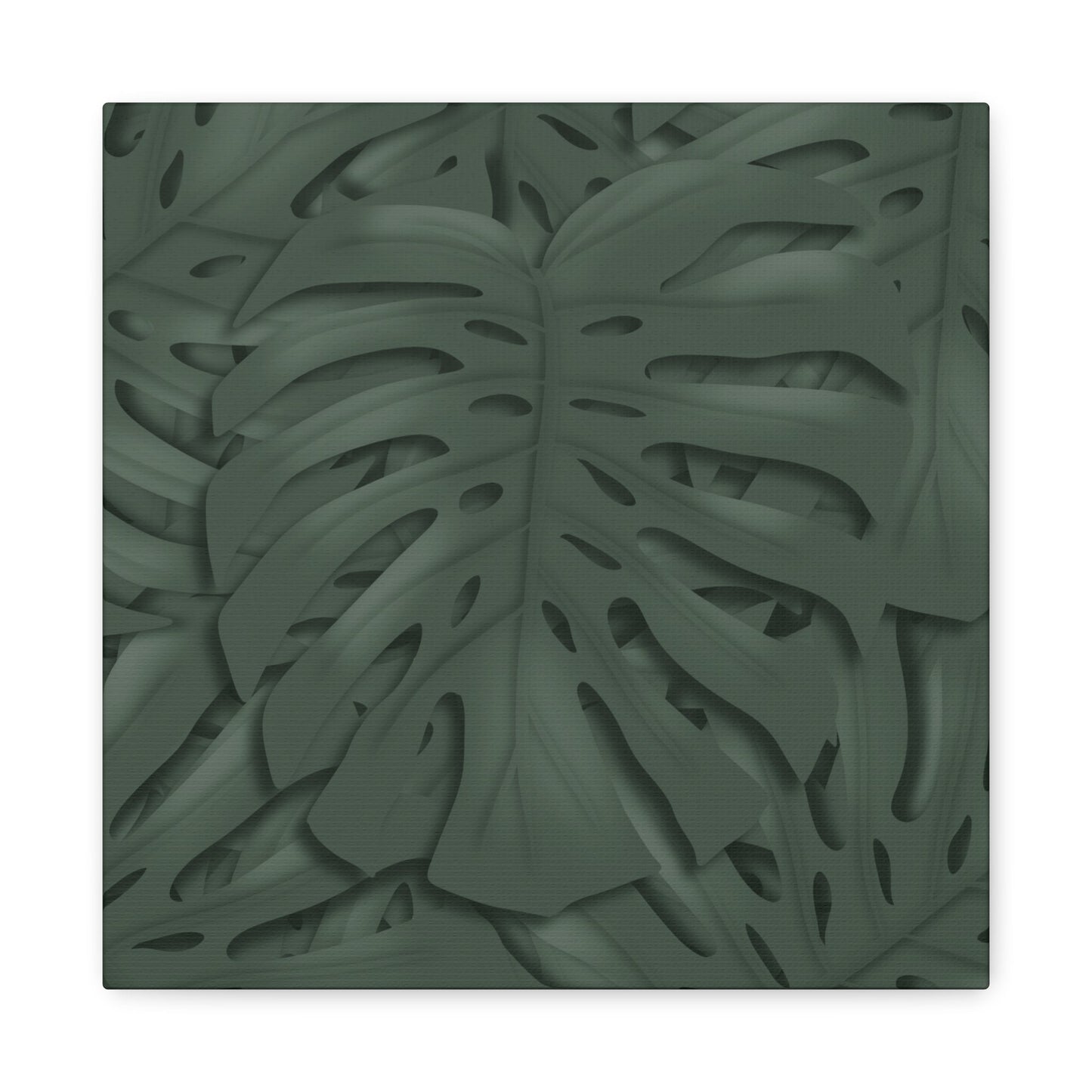 Deep Green Monstera Canvas Print – Botanical Wall Art