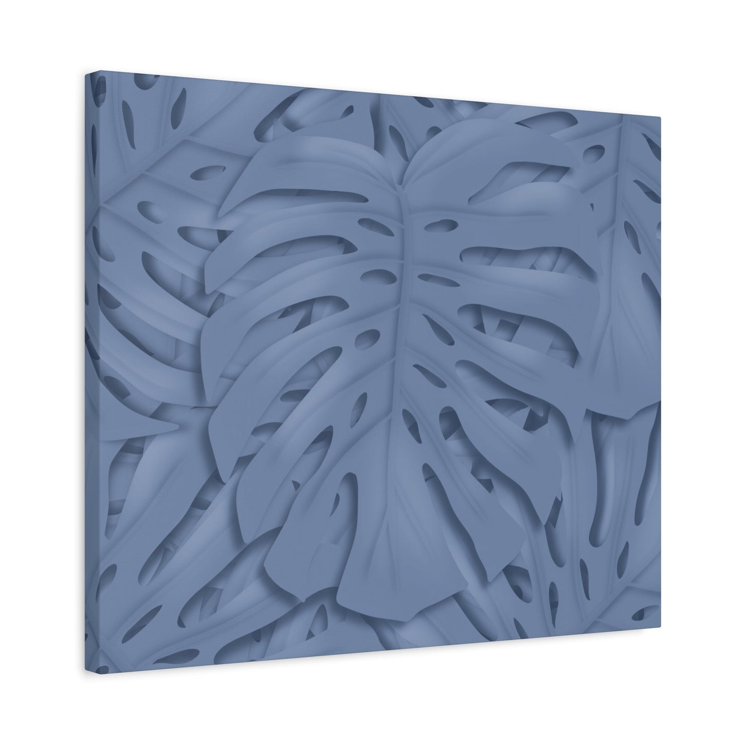 Blue Monstera Canvas Print – Botanical Wall Art