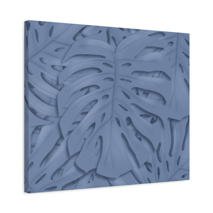 Blue Monstera Canvas Print – Botanical Wall Art