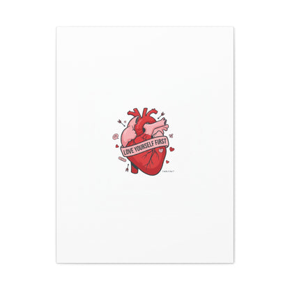 Love Yourself First Canvas, Hearts-with-a-Twist, Anti-Valentine Art