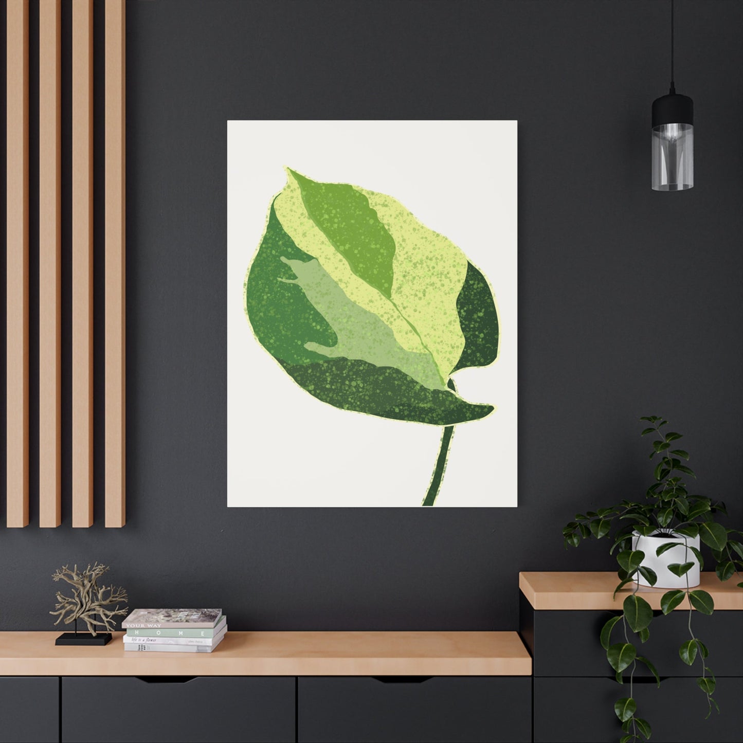 Manjula Pothos Illustrated Canvas Print – Botanical Wall Art