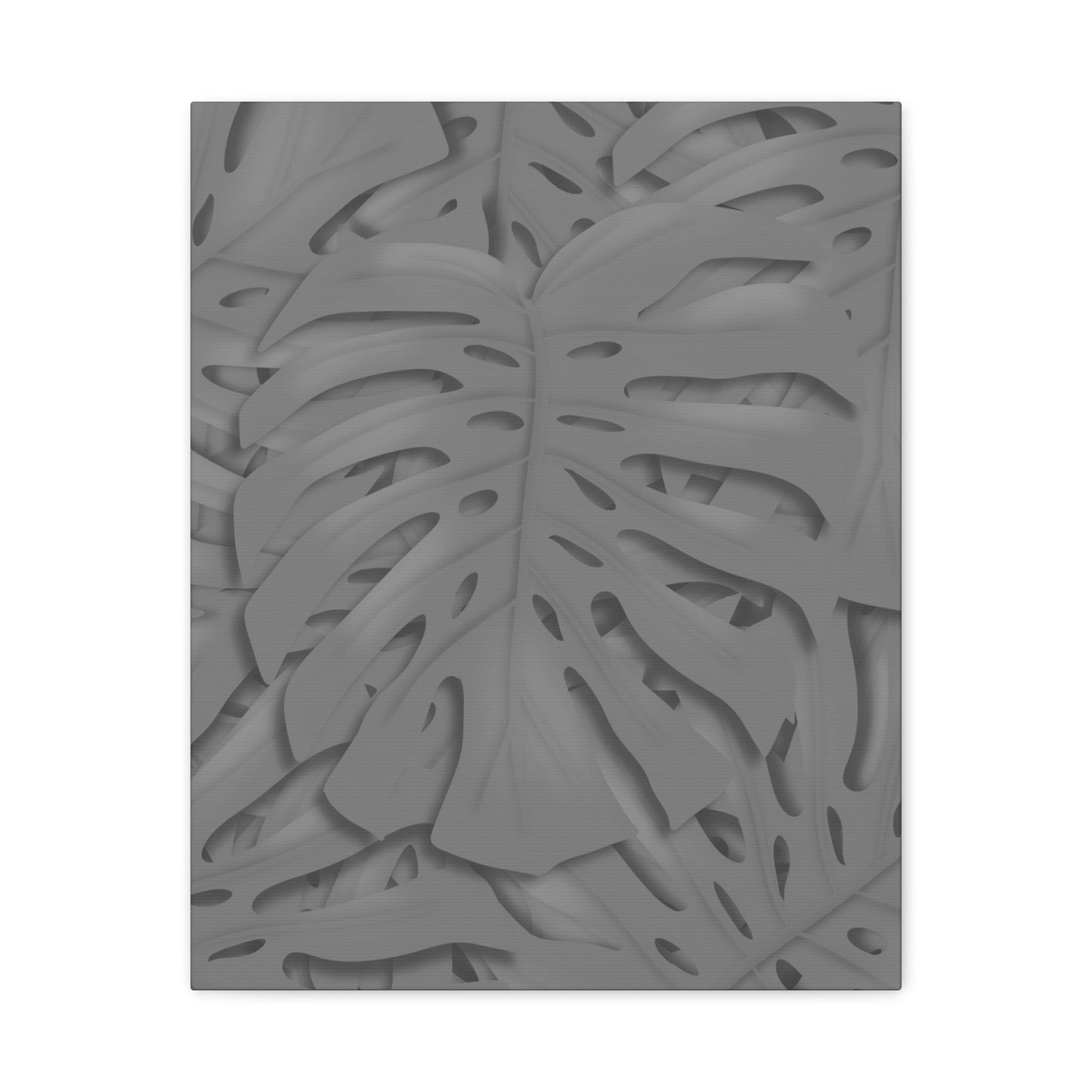 Grey Monstera Canvas Print – Botanical Wall Art