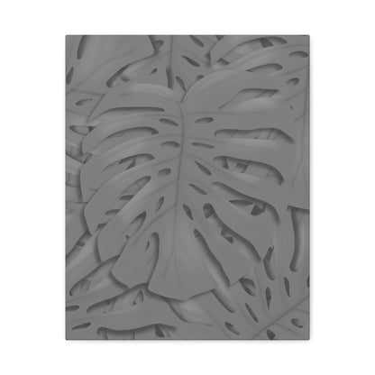 Grey Monstera Canvas Print – Botanical Wall Art