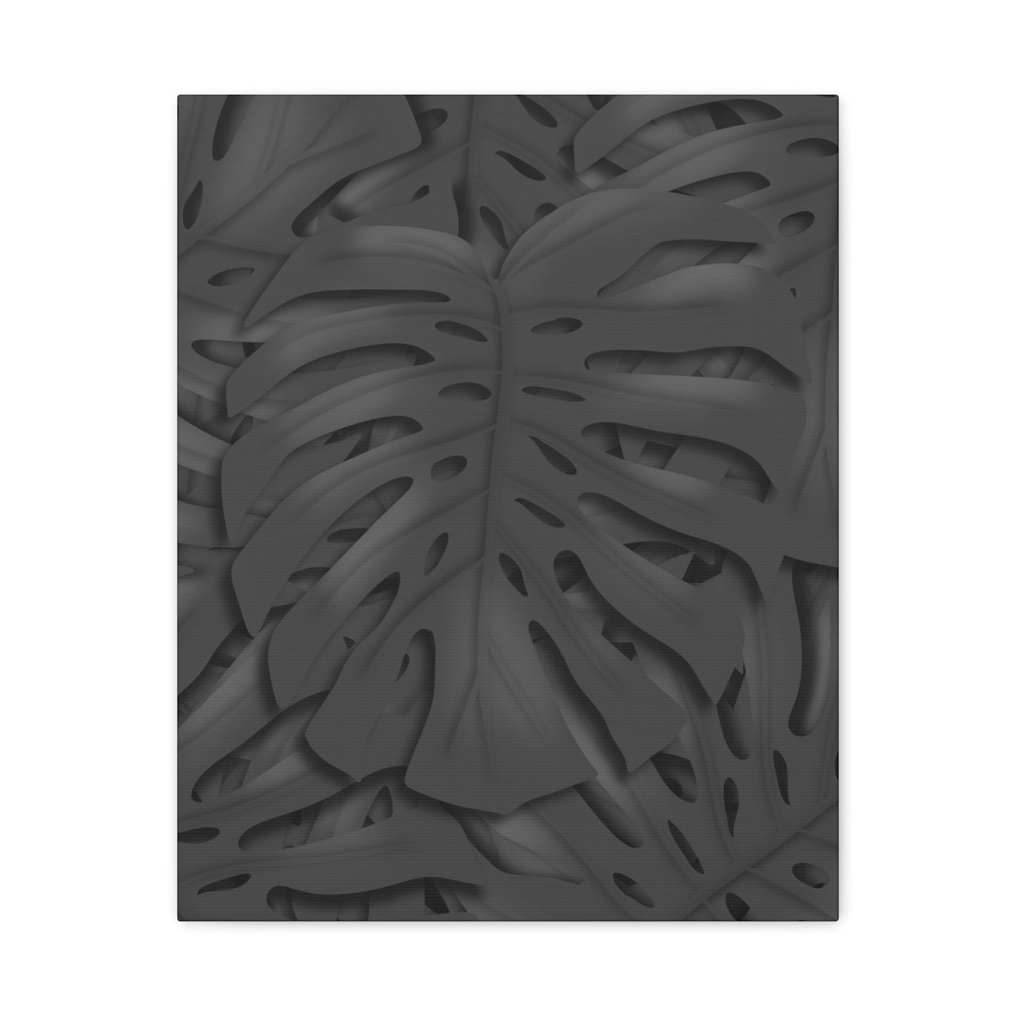 Charcoal Monstera Canvas Print – Botanical Wall Art