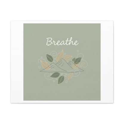 Breathe Mountain Line Canvas | Nature Symbols, Minimal Forest Wall Art