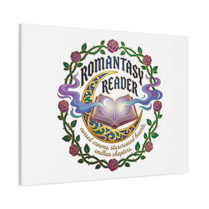 Romantasy Reader Canvas Print | enchanted bookish celestial gothic