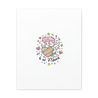Weird Cupid heart illustration Canvas | Weird Valentine, quirky chaotic love