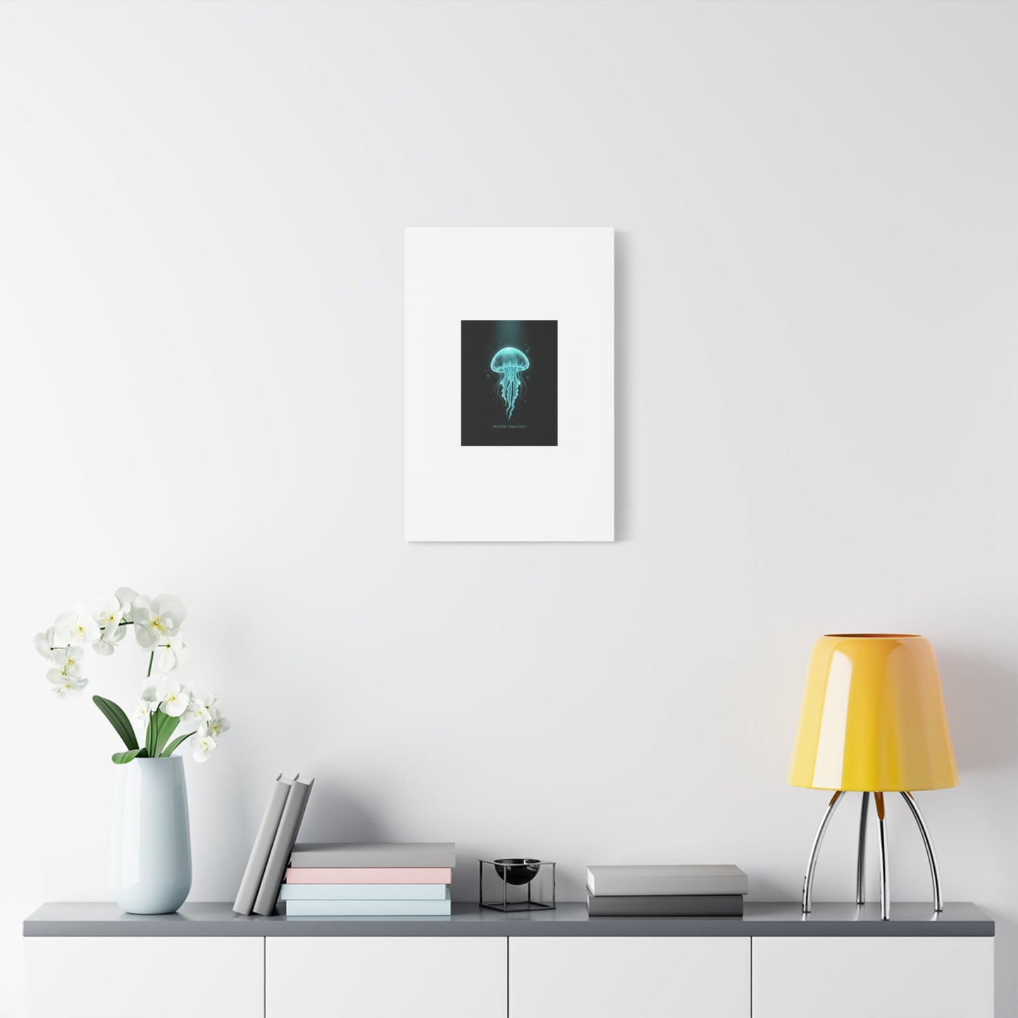Bioluminescent Jellyfish Art Canvas | Deep Sea Aesthetic, Neon Glow