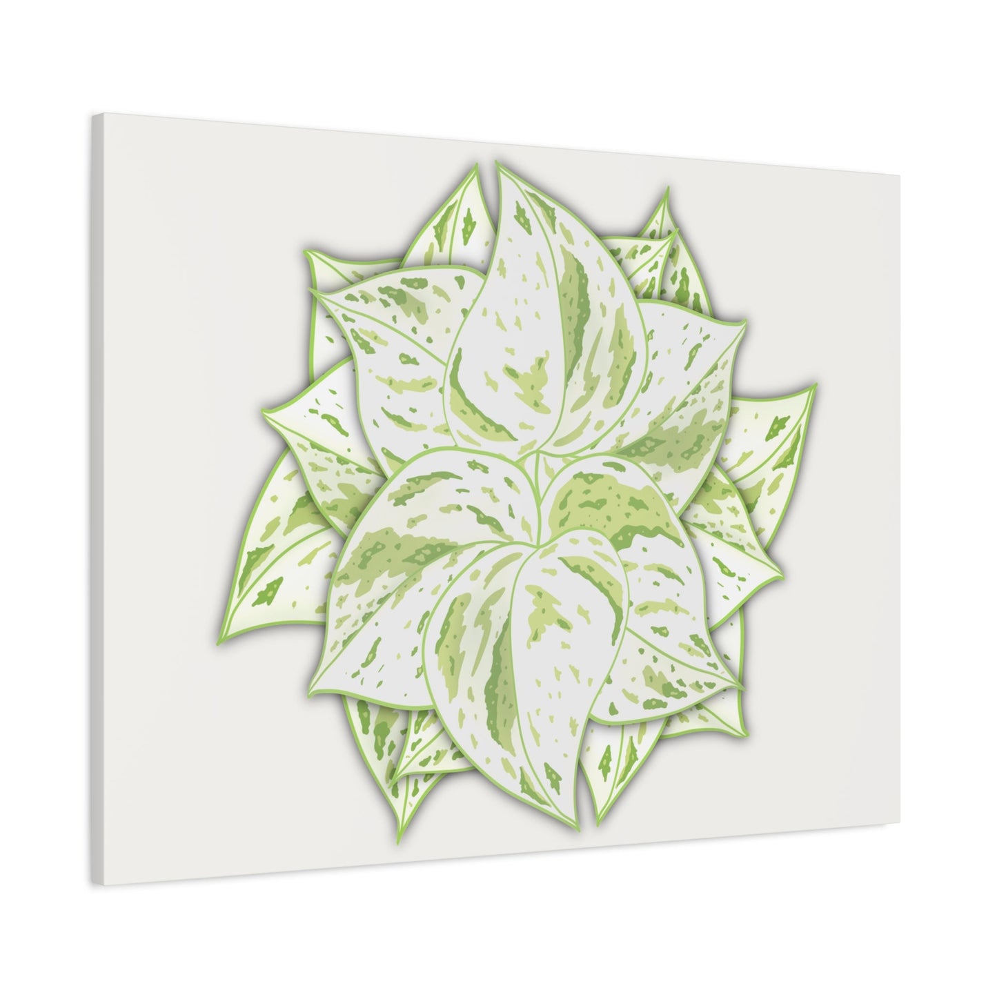 Snow Queen Pothos Canvas Print – Botanical Wall Art