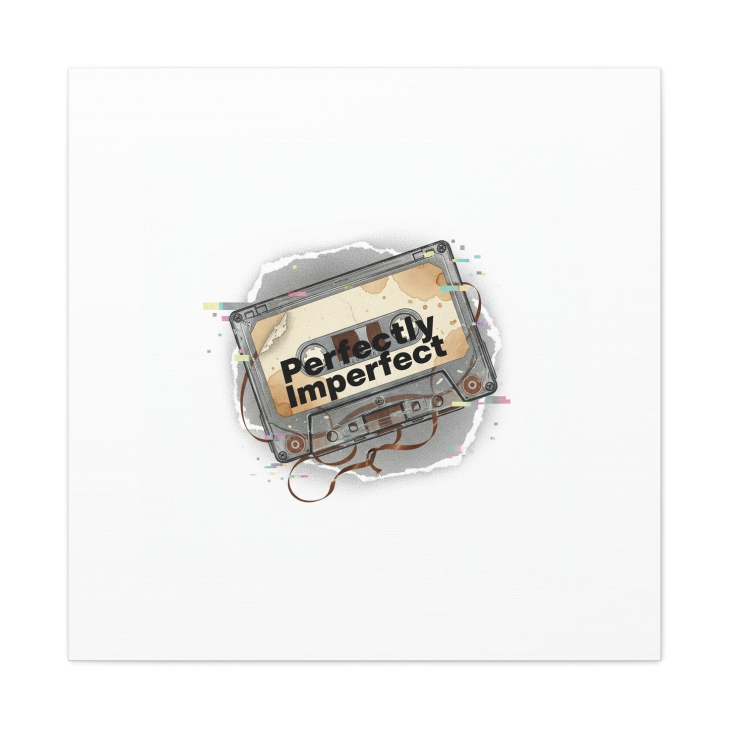 Perfectly Imperfect Cassette, Canvas Print | Analog Error, glitch art static