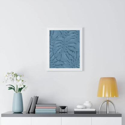 Cerulean Monstera Framed Print – Botanical Wall Art