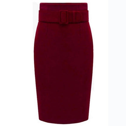 Wool Woolen Skirt Thick Solid Color Mid-length Buttocks