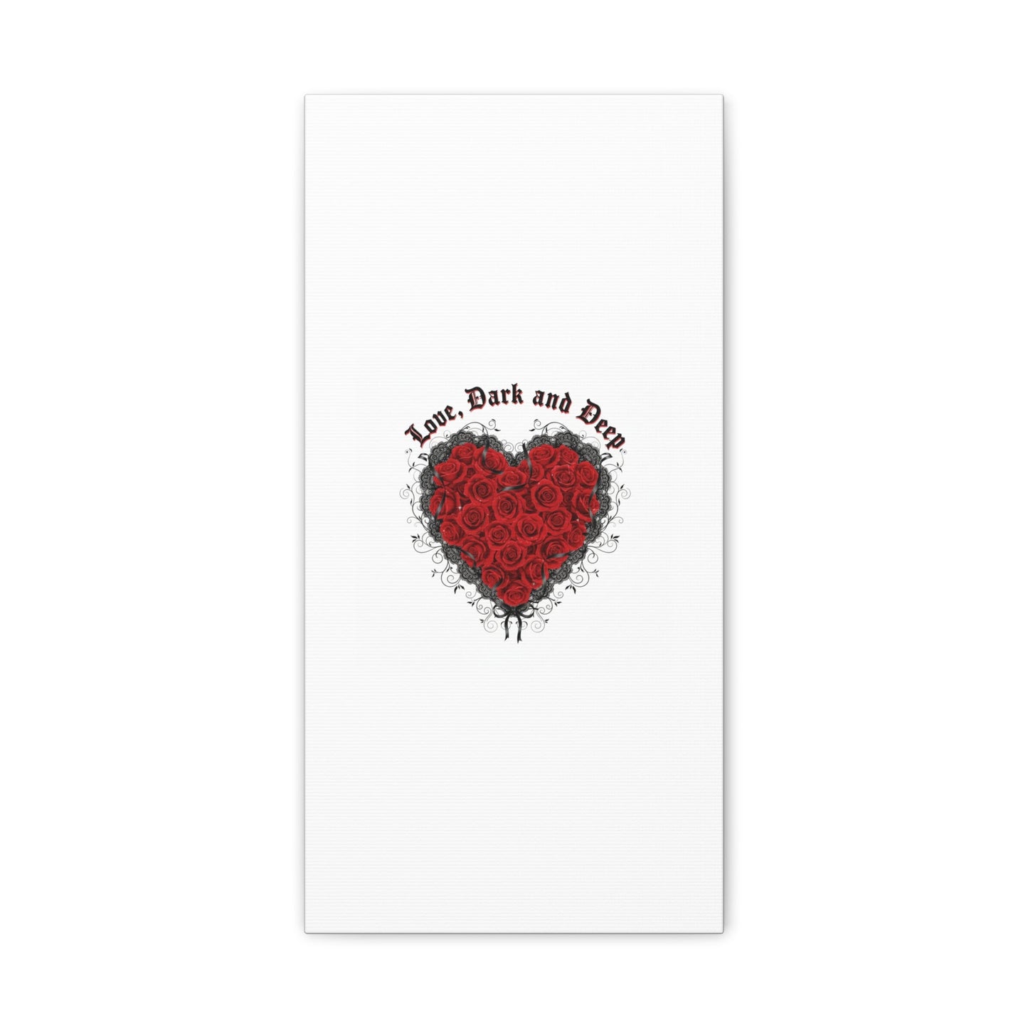 Love Dark and Deep Heart Canvas, Nu Romantic Gothic Romance, 80s Nostalgia