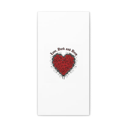 Love Dark and Deep Heart Canvas, Nu Romantic Gothic Romance, 80s Nostalgia